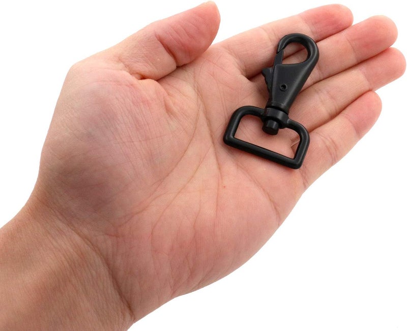 BIKICOCO 1'' Swivel Trigger Tilt & Bump Thumb Knob Bolt Snap Hook Lobster Clasp for Dog Leash Collar, Webbing, Black - Pack of 10 - Image 3