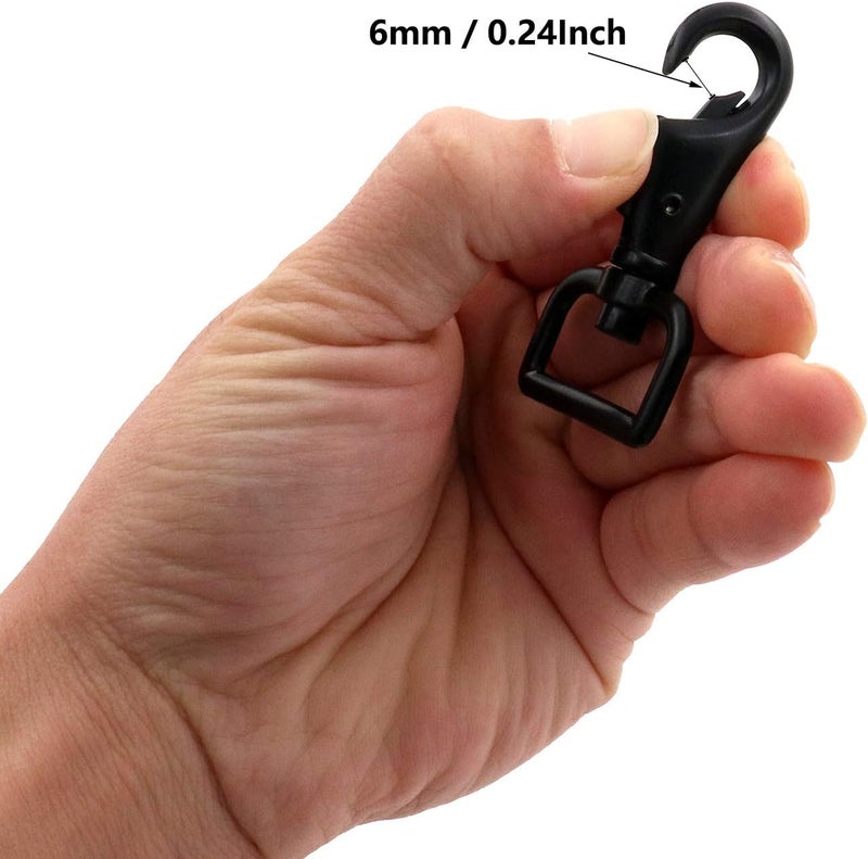 BIKICOCO 1'' Swivel Trigger Tilt & Bump Thumb Knob Bolt Snap Hook Lobster Clasp for Dog Leash Collar, Webbing, Black - Pack of 10 - Image 4