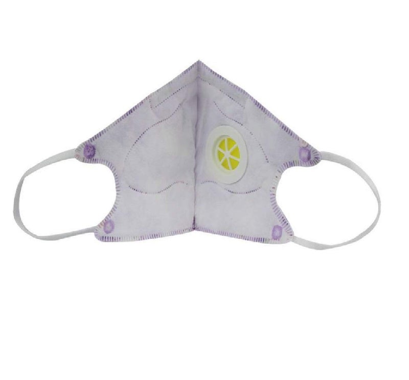 Vritraz PM 2.5 Anti-Pollution Activated Carbon Face Mask with Breathing Valve and replaceable filter Plain Blue - Image 4