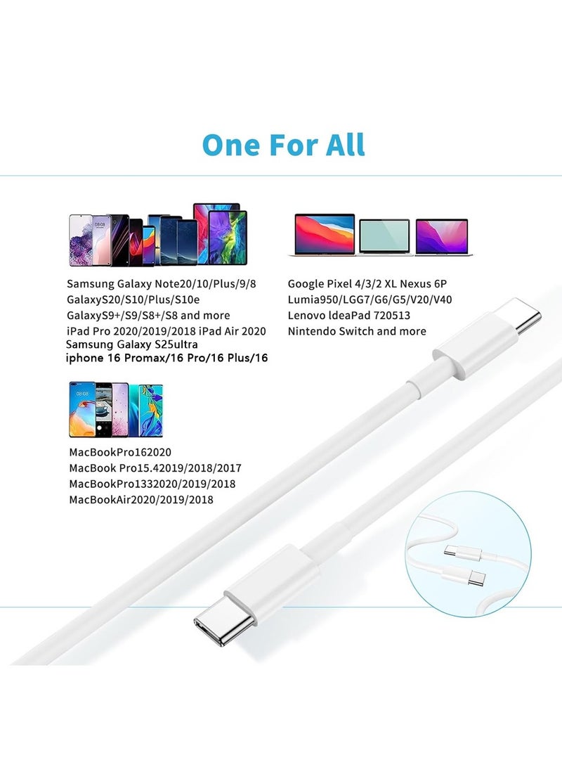 USB C to USB C Cable for Apple iPhone 16 Charger Cable 2pack 6FT 60W,Type C Fast Charge Cord,iPhone 15 Charger Fast Charging Wire with iPhone 16/15Pro/Plus/Pro Max, iPad Pro 12.9 Air Mini MacBook Air