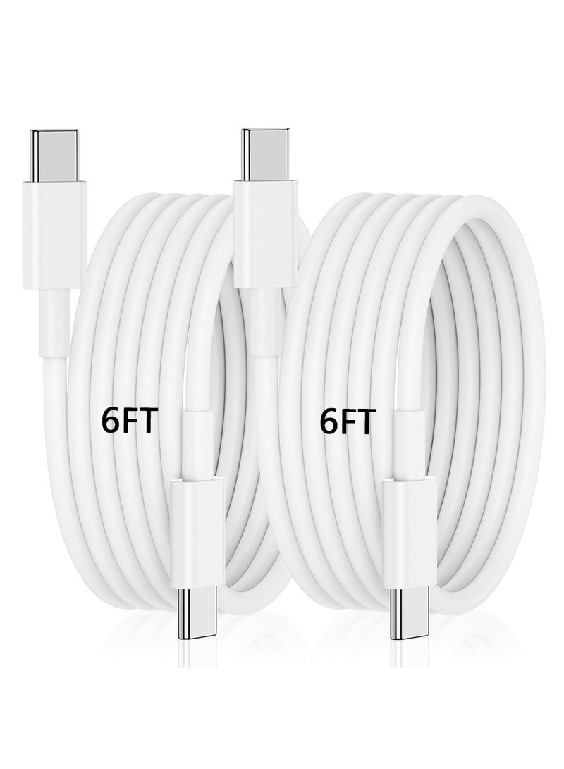 USB C to USB C Cable for Apple iPhone 16 Charger Cable 2pack 6FT 60W,Type C Fast Charge Cord,iPhone 15 Charger Fast Charging Wire with iPhone 16/15Pro/Plus/Pro Max, iPad Pro 12.9 Air Mini MacBook Air