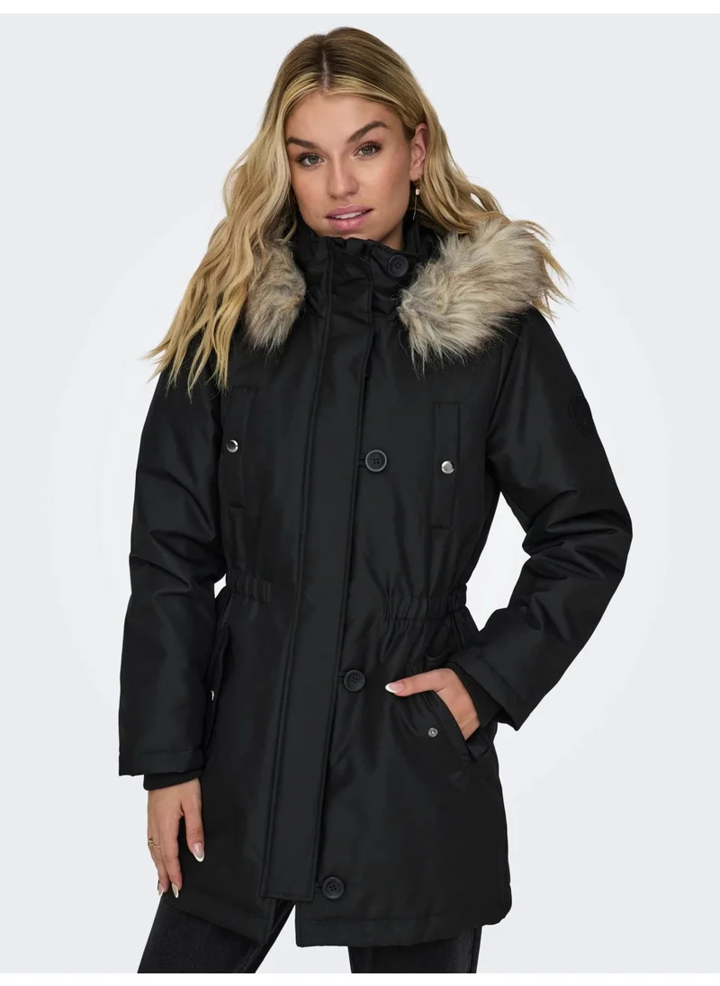 اونلي Hooded Black Women's Parka 15304625