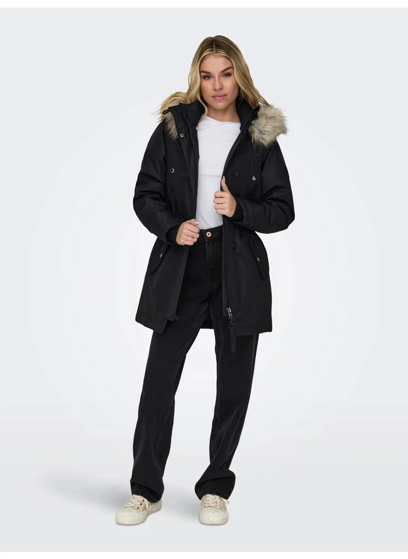 اونلي Hooded Black Women's Parka 15304625