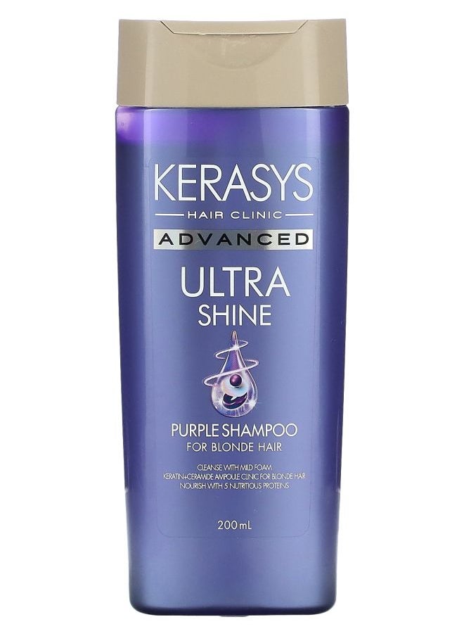 Kerasys Advanced Ultra Shine Purple Shampoo For Blonde Hair 200 ml 