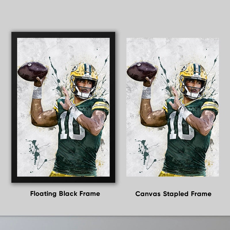 TNESSENTIAL Jordan Love Poster Green Bay Packers Football Framed Canvas Print NFL Wall Art Print Home Decor Artwork For D153 Birthday Gift - Image 2