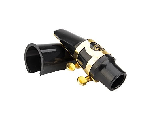 Glory Alto Saxophone Mouthpiece Kit with Ligature,one reed and Plastic Cap-Gold - Image 1