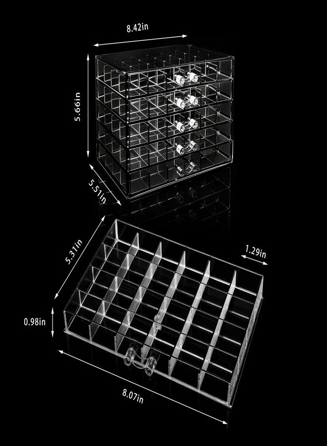 Euedue Clear Acrylic Jewelry Storage Box, Earring Jewelry Organizer with 5 Drawers, 5-Layer Jewelry Box for Women, Earrings Display Holder for Ring Bracelet Necklace, 120 Grid Compartment Storage Box - Image 2