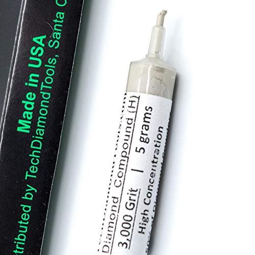 TechDiamondTools Diamond Polishing Compound Polishing Paste USA Made 3,000 Grit 3-6 Microns for Marble Glass Metal Rock Jewelry Resin Silver Chrome Gemstone with High Concentration of Diamond Powder - Image 1