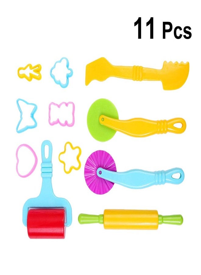 yeahibaby 11pcs clay dough tools kit playdough rollers molds cutters modelling tools random color- Multi color - Image 1