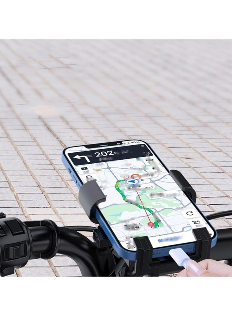 Huitich Square Shield Handlebar Bike & Motorcycle Phone Holder Blue, Secure Mobile Mount with Anti-Slip Grip - Image 3