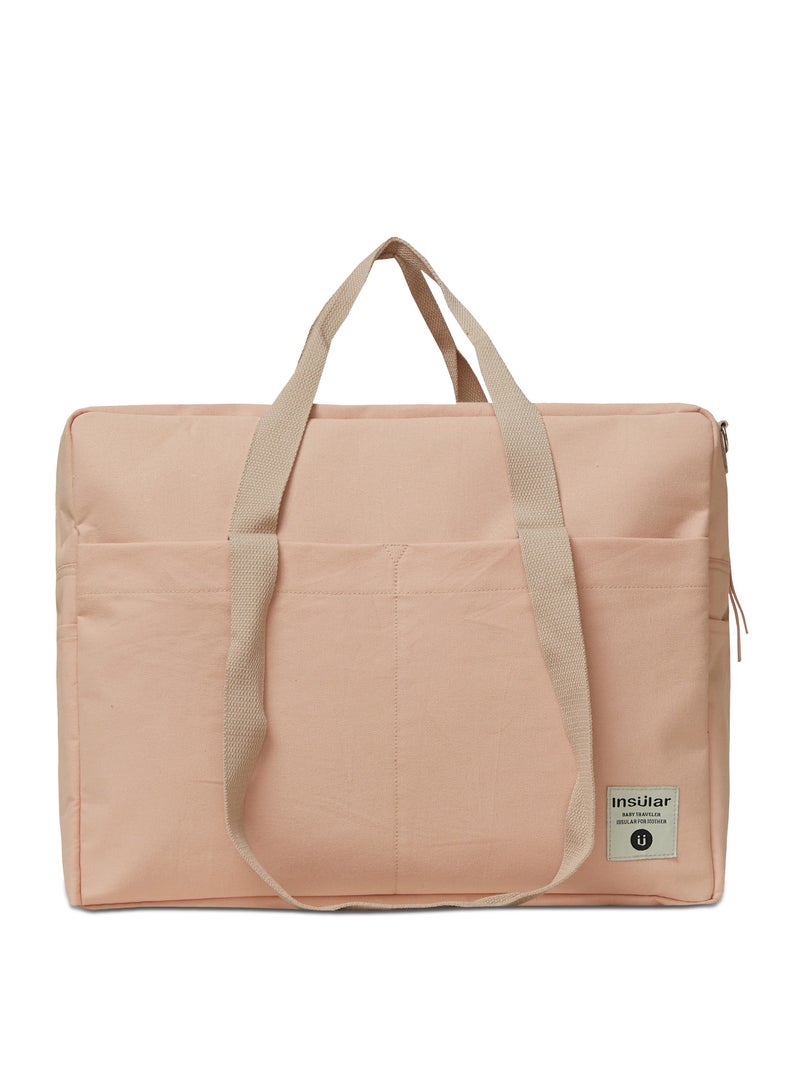 insular Cotton Canvas Large Capacity Portable One Shoulder Crossbody Mommy Bag - Image 2