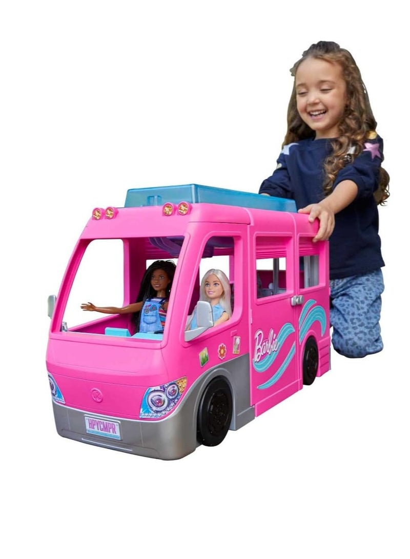Barbie Camper, Doll Playset with 60 Accessories, 30-Inch Slide, Dream Camper - Image 1