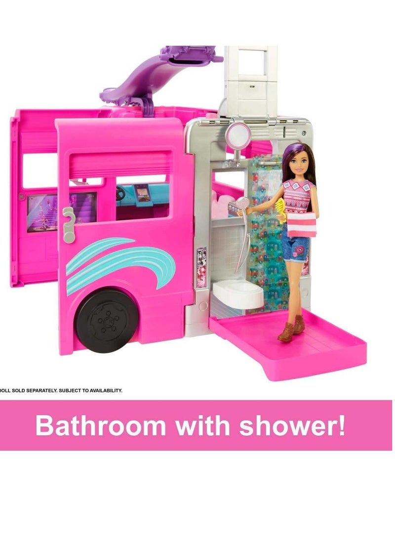 Barbie Camper, Doll Playset with 60 Accessories, 30-Inch Slide, Dream Camper - Image 3