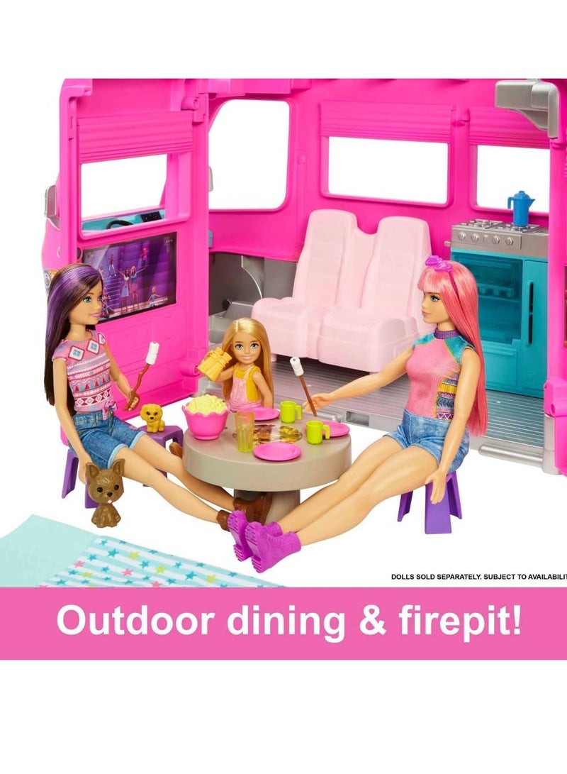 Barbie Camper, Doll Playset with 60 Accessories, 30-Inch Slide, Dream Camper - Image 5