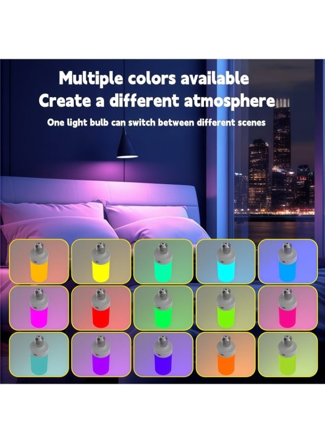 Lurette 1 Pack E26 Rechargeable Light Bulb with Remote and Timer, Corn Magnetic Bulb, with 3 Color Temperatures and 12 RGB Colors, Dimmable Wireless LED Bulb, 3 Installation Methods - Image 3