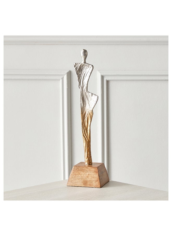Home Box - Octan Aluminium Two-Tone Abstract Figurine Decorative Table Accent 10 x 41 x 10 cm - Image 1