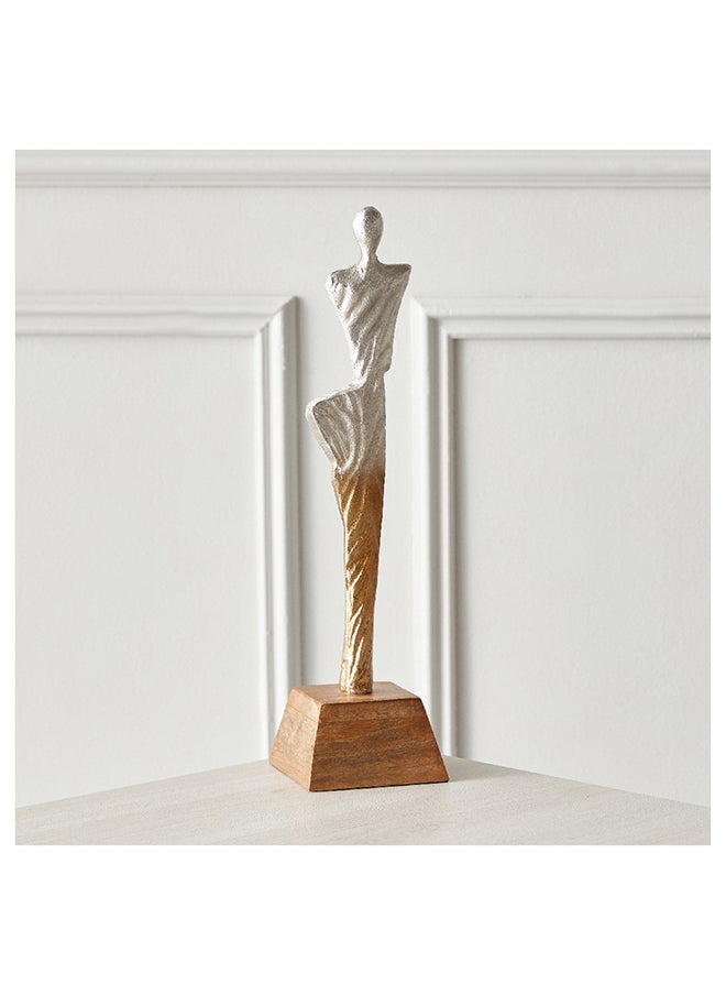Home Box - Octan Aluminium Two-Tone Abstract Figurine Decorative Table Accent 10 x 41 x 10 cm - Image 1