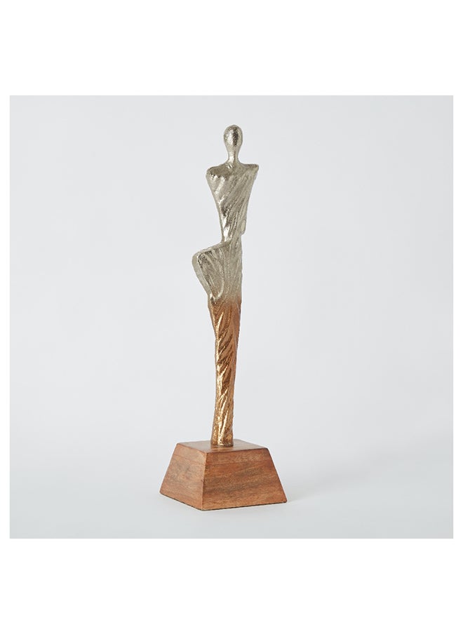 Home Box - Octan Aluminium Two-Tone Abstract Figurine Decorative Table Accent 10 x 41 x 10 cm - Image 1