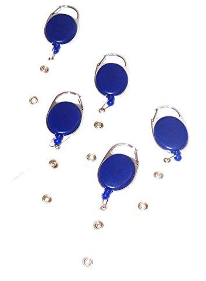 RangTeq I. D. Card Retractable Holder Oval Badge Yo Clip (Blue)-5 Pieces - Image 2