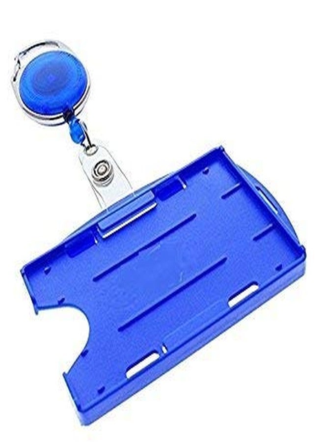 RangTeq I. D. Card Retractable Holder Oval Badge Yo Clip (Blue)-5 Pieces - Image 3