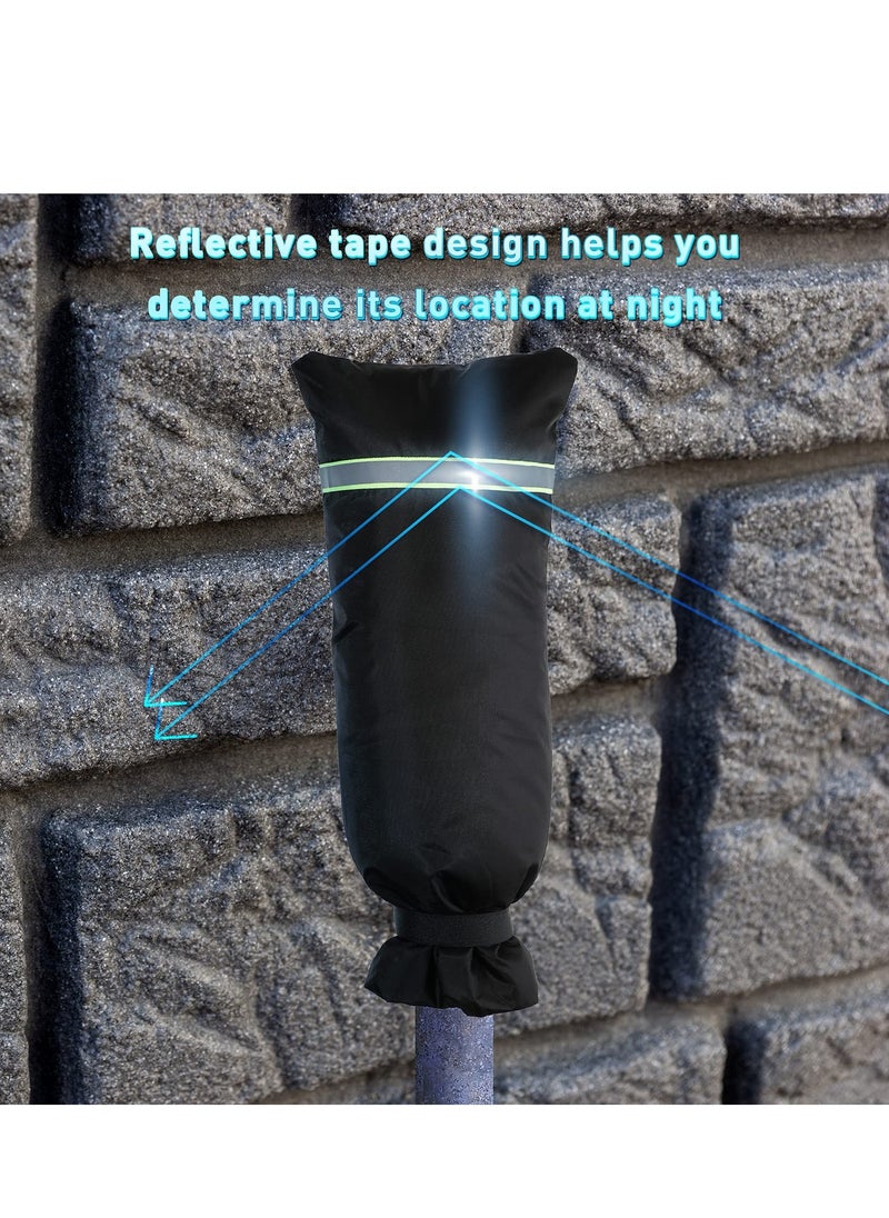 SYOSI Outdoor Faucet Cover Waterproof Insulated Faucet Freeze Protections Socks for Winter with Reflective Strip Reusable for Garden Lawn Faucets and Yard Hydrant 20x7.9 Inch(2 Pieces)  - Image 5