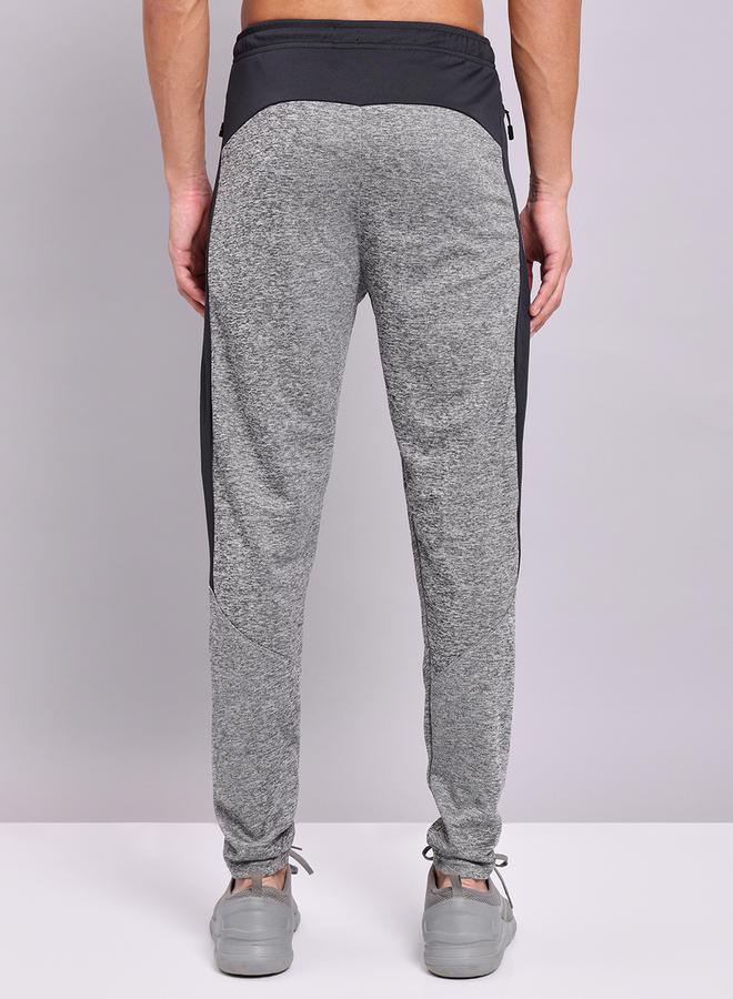 Technosport Melange Slim Fit Track Pants With Contrast Panel - Image 2