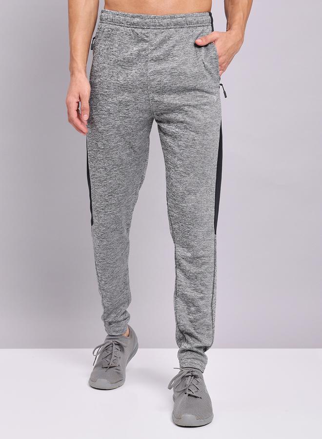 Technosport Melange Slim Fit Track Pants With Contrast Panel - Image 1