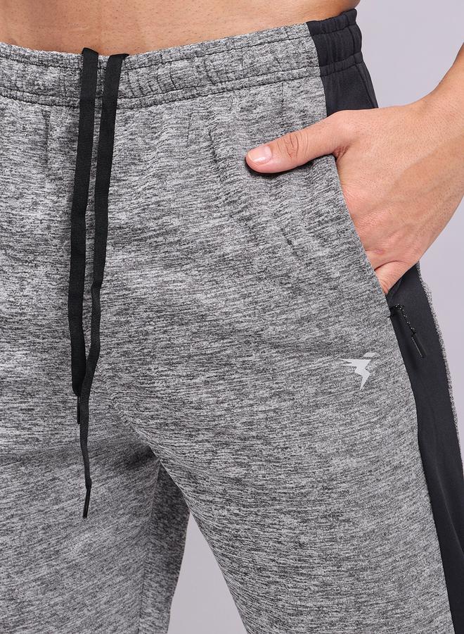 Technosport Melange Slim Fit Track Pants With Contrast Panel - Image 3