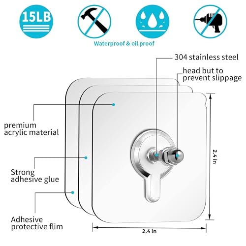 Boniry Hooks for Wall Without Drilling, Self Adhesive Nail Hooks for Hanging Strong, Durable & Easy-to-Install Wall Hooks for Home & Office - No Tools Required, (10, Nail Hook) - Image 2