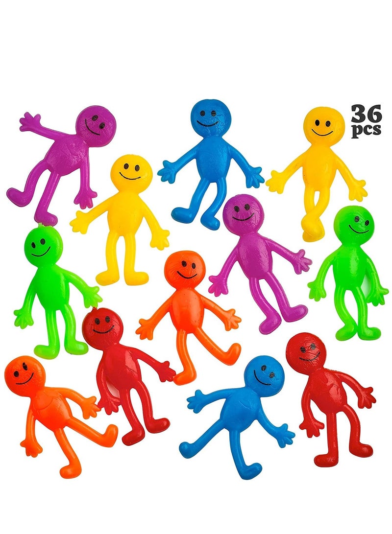 Soofam 36 Pack Stretchy Bendable Man with Assorted Fun Colors, Sticky Stretchable Slimy Gooey Texture Toy for Stress Anxiety Relief, Great for Party Favor - Image 1
