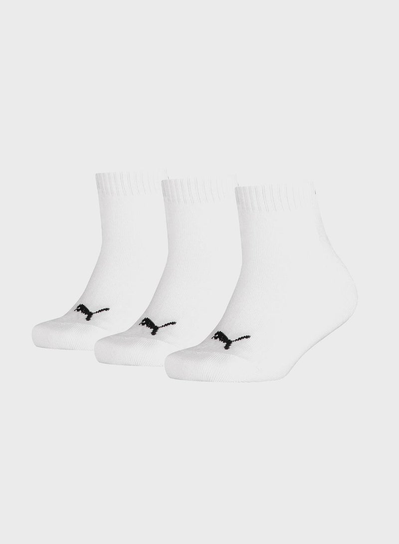 PUMA Kids 3 Pack Quarter Socks