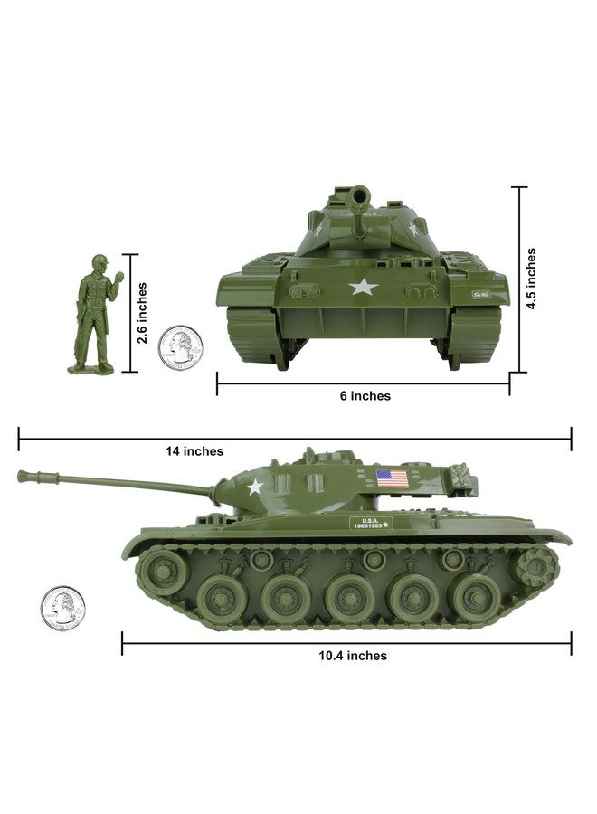 Tim Mee Toy مجموعة ألعاب مشاية تيم مي توي دبابة بولدوغ - أخضر عسكري 13 قطعة - صنع في الولايات المتحدة الأمريكية - Image 2