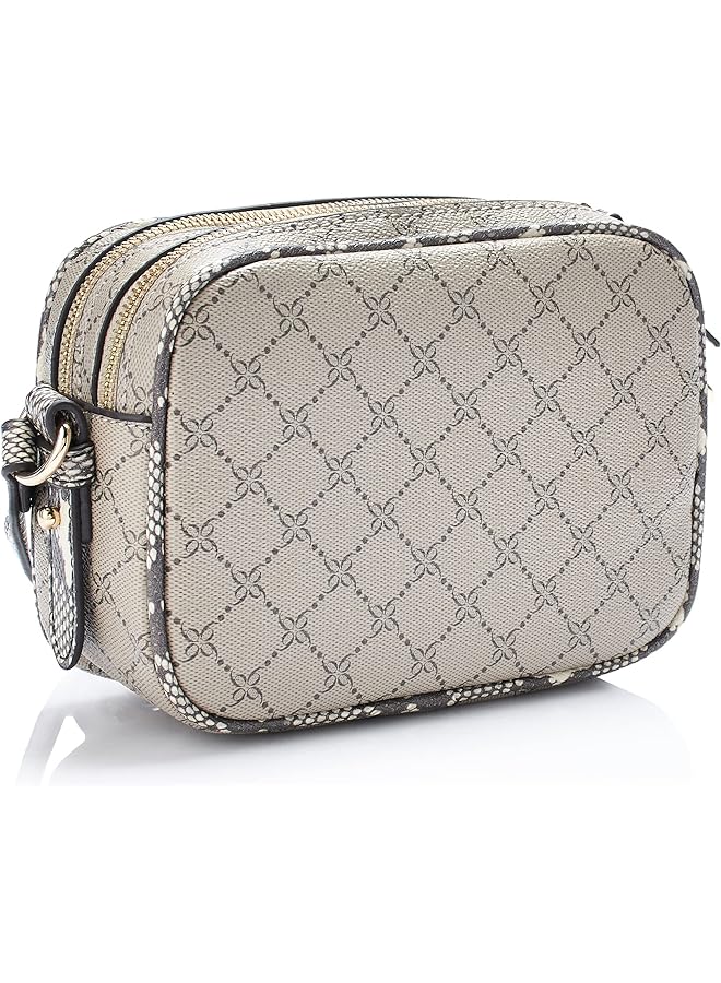 NINE WEST Irina Camera Hand Bag Beige Logo Multi - Image 2