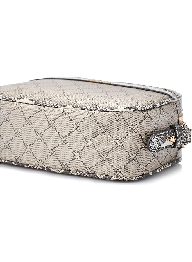 NINE WEST Irina Camera Hand Bag Beige Logo Multi - Image 3