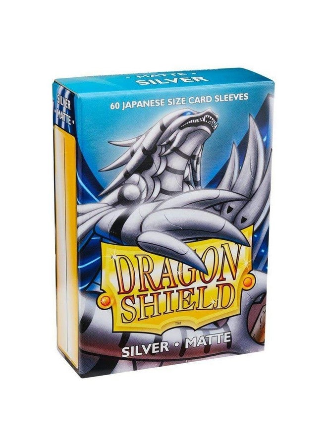 Arcane Tinmen Dragon Shield | Japanese Size Card Matte Sleeves | 60 CT - Smooth & Tough Premium TCG Sleeves - Compatible with Yu-Gi-Oh, Naruto, Cardfight & Vanguard | Silver - Image 1