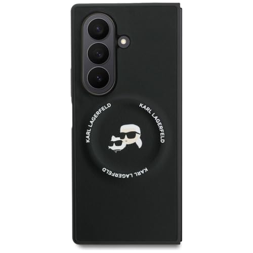 CG MOBILE Karl Lagerfeld Case [Official Licensed] Mag-Safe Compatible | PU Case | Karl & Choupette Heads Pins Logo & Metallic Camera Guard Protective Case Designed for Galaxy Z Fold 7 (2025) - Image 3