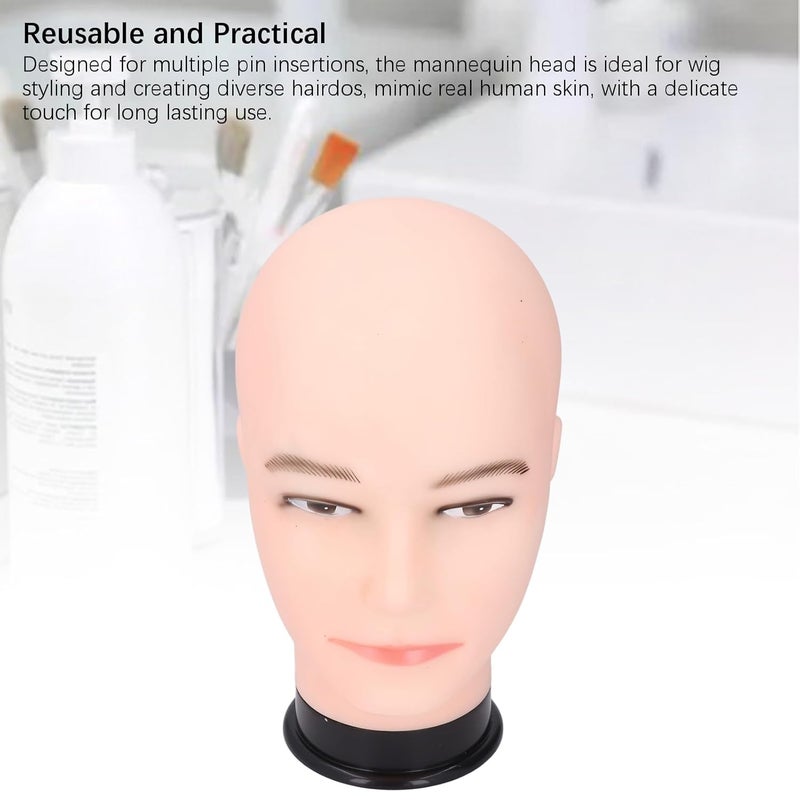 Male Mannequin Head With Makeup For Wig Hat Display And Styling Practice - Image 5