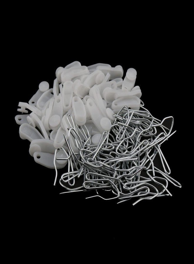 MEETOOT مجموعة MEETOOT المكونة من 50 قطعة من قضبان ستائر بلاستيكية قابلة للتركيب السريع، و50 قطعة من خطافات تعليق ستائر النوافذ لغرف المعيشة وغرف النوم. - Image 4