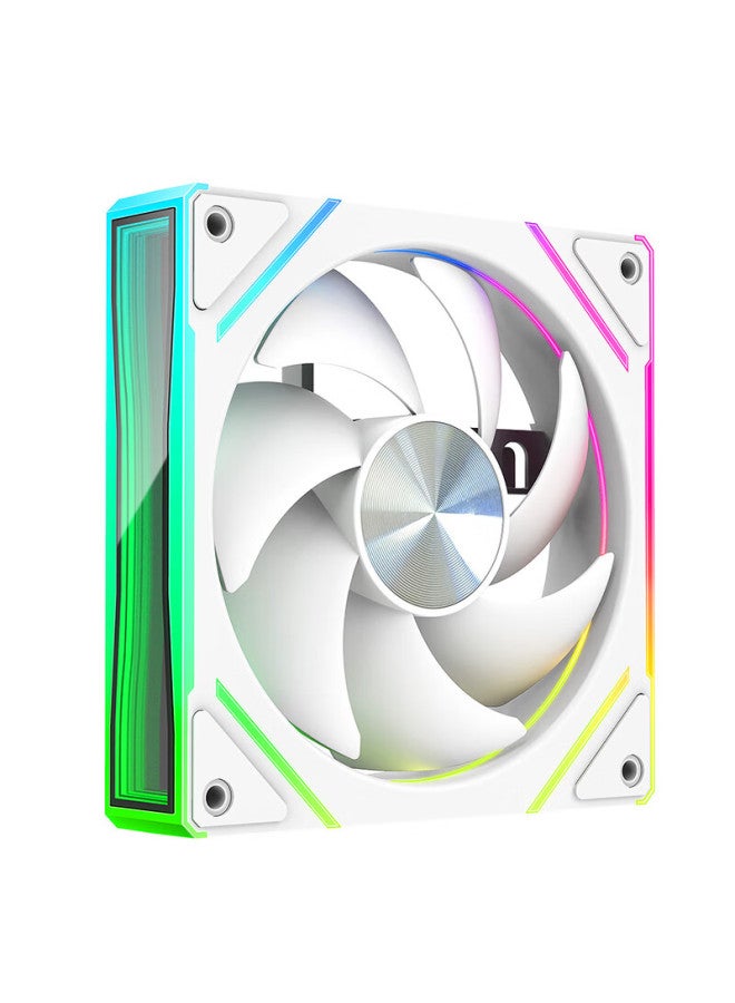 Play Jia Wanjiajingjing 6gt Argb White Reverse Fan, Case Cooling 12cm Fan, Rgb Synchronization, 5v 3-pin Argb Pwm Temperature-controlled Speed Adjustment - Image 3
