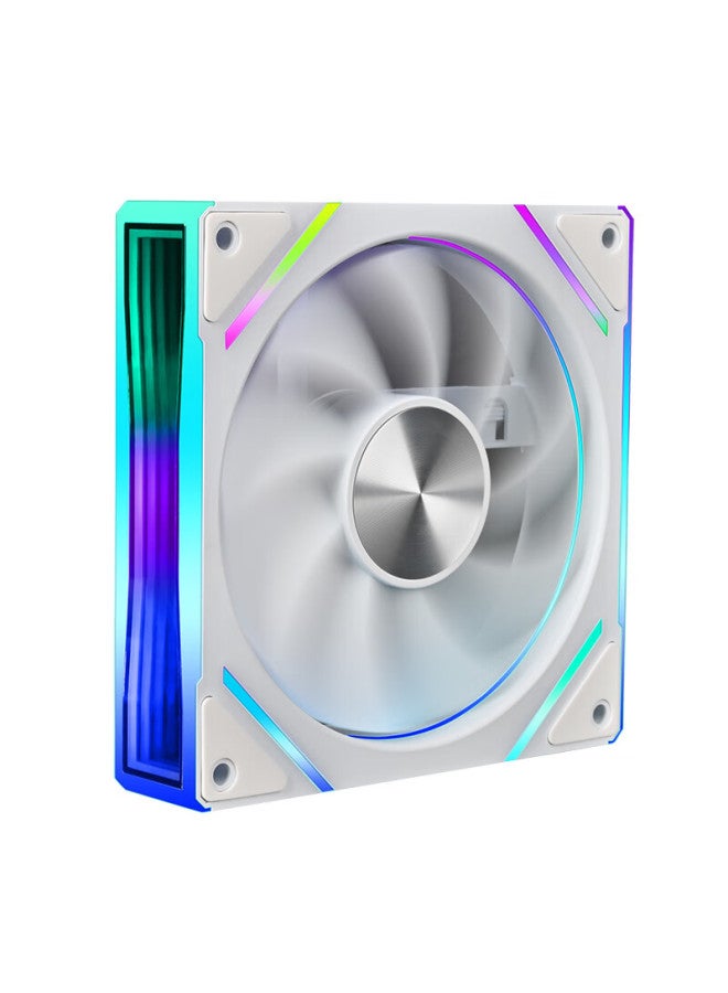 Play Jia Wanjiajingjing 6gt Argb White Reverse Fan, Case Cooling 12cm Fan, Rgb Synchronization, 5v 3-pin Argb Pwm Temperature-controlled Speed Adjustment - Image 5