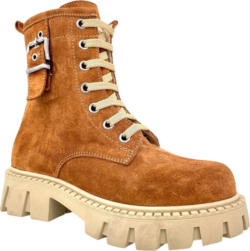 Tirenti Waterproof Suede Leather Young Girl Boots Cinnamon - Image 2
