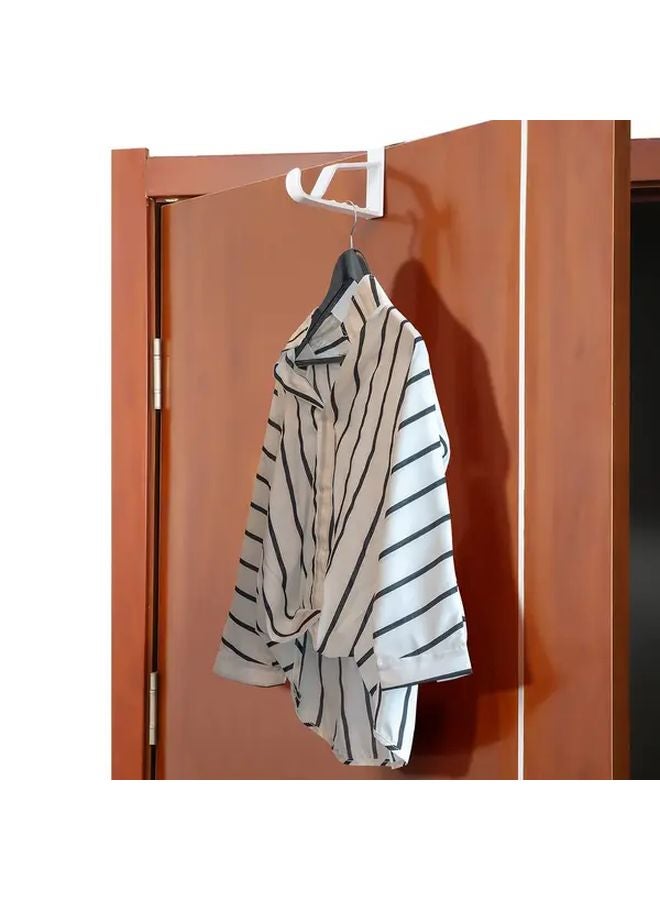 قطعتان من خطافات الأبواب البلاستيكية البيضاء الثقيلة متعددة الاستخدامات، تركيب لاصق بدون مسامير - Image 2