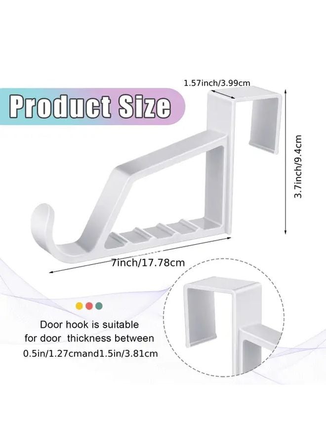 قطعتان من خطافات الأبواب البلاستيكية البيضاء الثقيلة متعددة الاستخدامات، تركيب لاصق بدون مسامير - Image 3