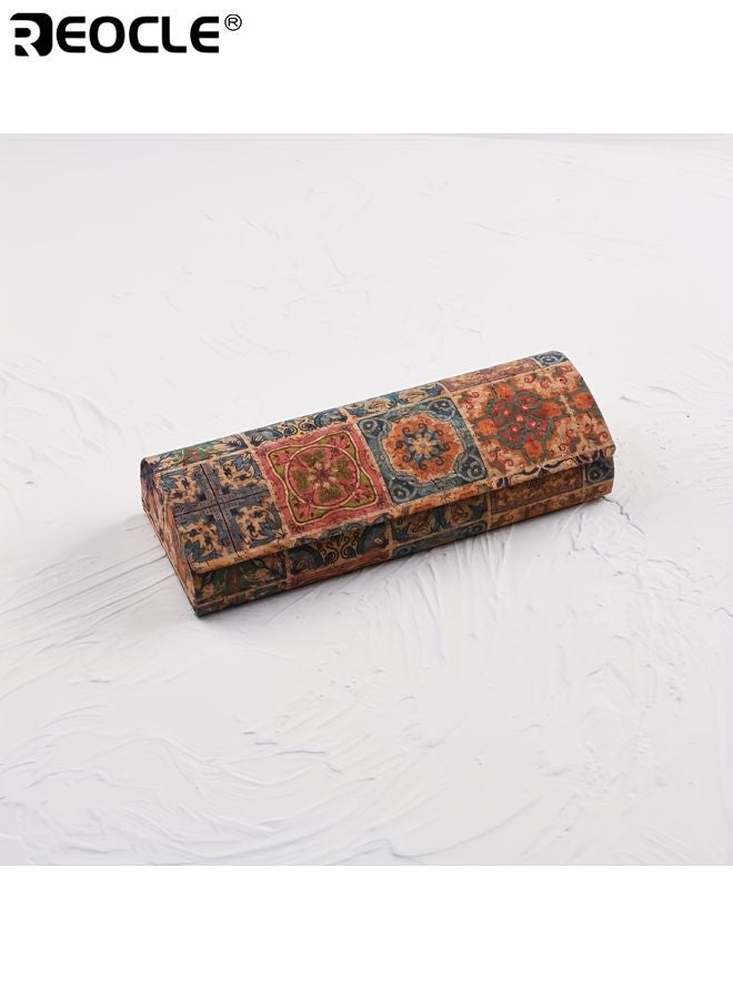 حافظة نظارات مغناطيسية بوهيمية عتيقة، حامل نظارات محمول من الجلد الصناعي، إكسسوار واقي، تصميم بوهو شيك. الرجال النساء