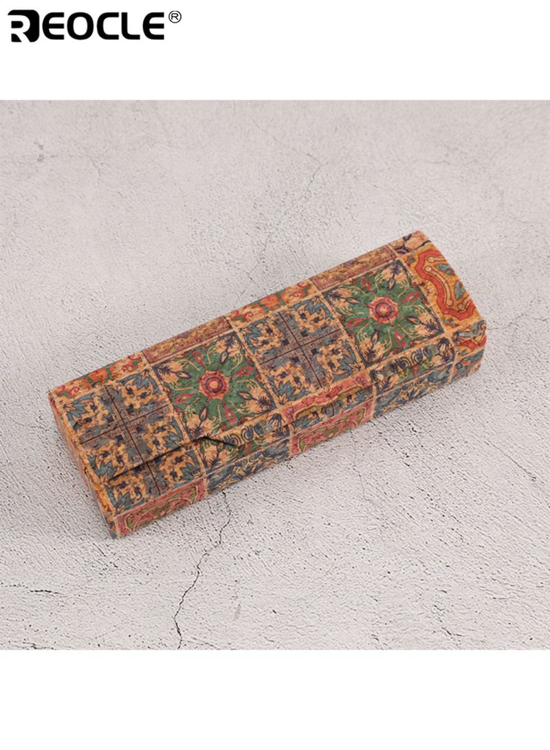 ريوكل حافظة نظارات مغناطيسية بوهيمية عتيقة، حامل نظارات محمول من الجلد الصناعي، إكسسوار واقي، تصميم بوهو شيك. الرجال النساء - Image 1