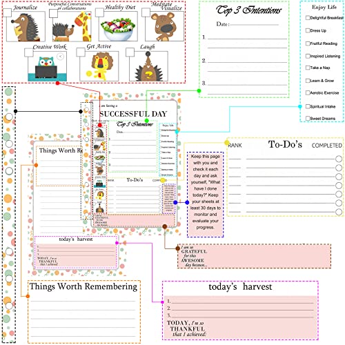 Rancco A5 Planner Inserts Daily Planner To Do List Refills, 90 Sheet 180 Page 6-Hole Successful Day Refills w/Binder Divider, Pouch, Ruler, Index Tab for Filofax, Journal, Undated,5.7x8.3inch - Image 2