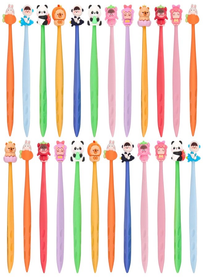 LiYiQ 24 Pcs Cute Bobblehead Eraser for Pencils Kawaii Erasers for Kids Cute School Supplies Fun Cartoon Erasers Back to School Supplies Birthday Classroom Gifts - Image 1