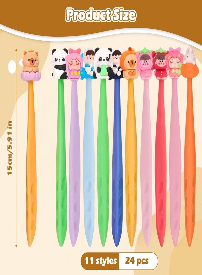 LiYiQ 24 Pcs Cute Bobblehead Eraser for Pencils Kawaii Erasers for Kids Cute School Supplies Fun Cartoon Erasers Back to School Supplies Birthday Classroom Gifts - Image 2