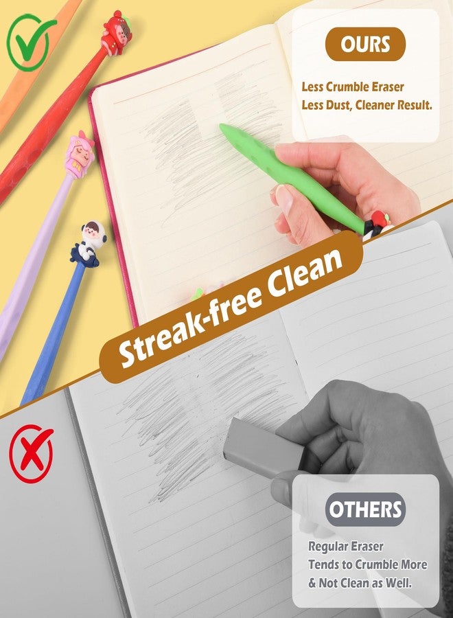 LiYiQ 24 Pcs Cute Bobblehead Eraser for Pencils Kawaii Erasers for Kids Cute School Supplies Fun Cartoon Erasers Back to School Supplies Birthday Classroom Gifts - Image 5