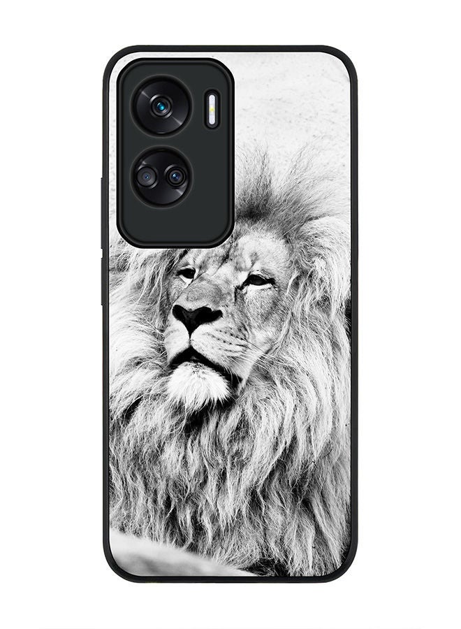 Stylizedd Rugged Black edge case for Honor 90 Lite  5G  Honor X50i 5G, Slim fit Soft Case Flexible Rubber Edges Anti Drop TPU Gel Thin Cover -  Wise Lion - Image 1